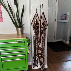 Leopard Print Halter Dress